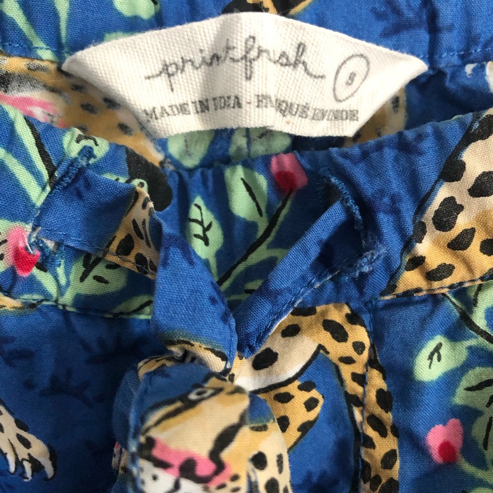 Printfresh Royal Blue Bagheera Leopard & Leaf Print Organic Cotton Pants - Picture 8 of 8